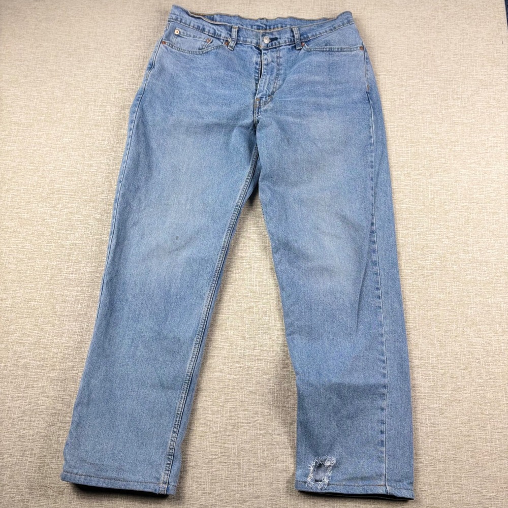 Levis 550 Mens 36x32 Heavy Distress Jeans Thigh Fade ** Vintage Style ** Denim